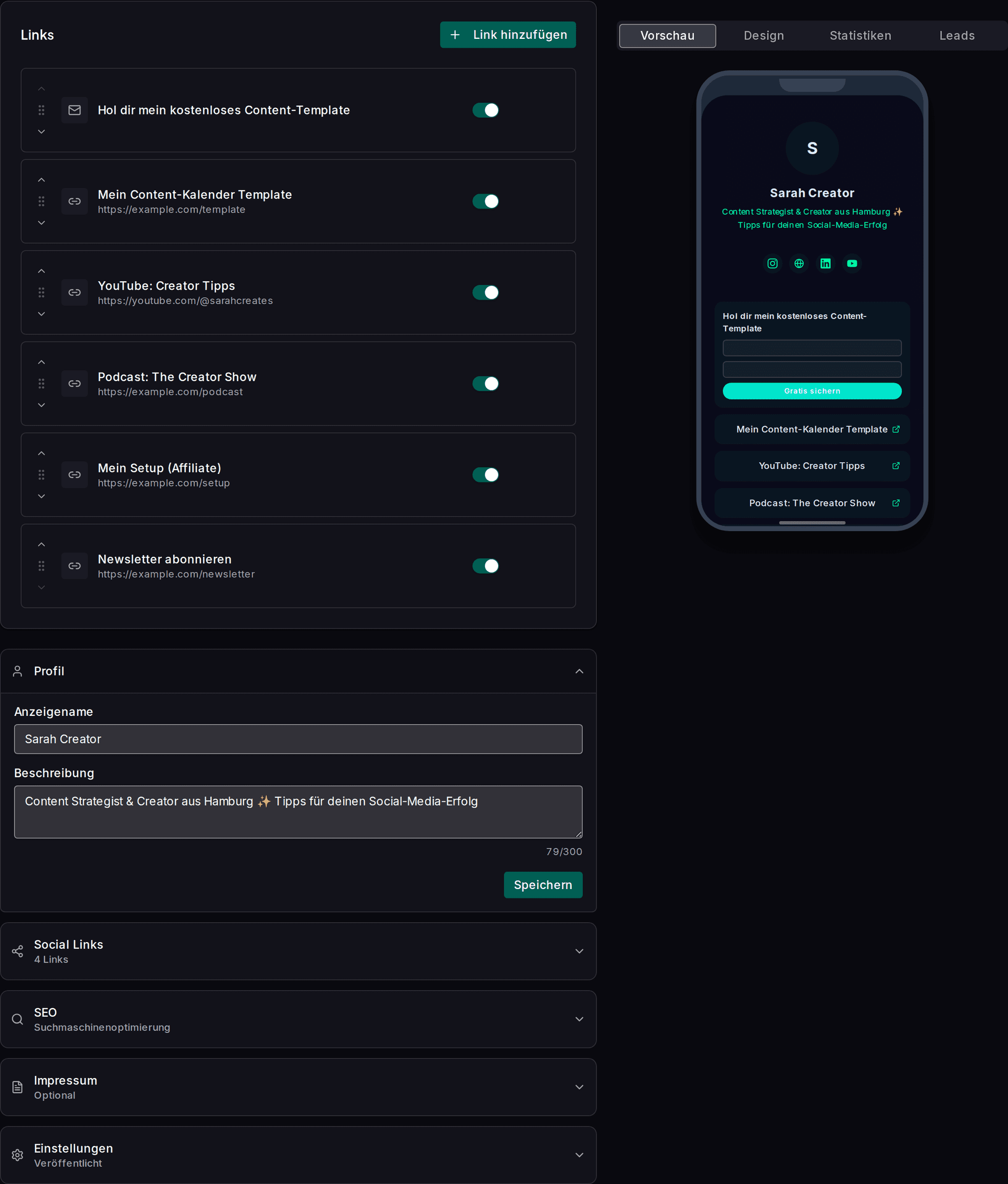 Link-in-Bio: Dein Hub auf impul.io