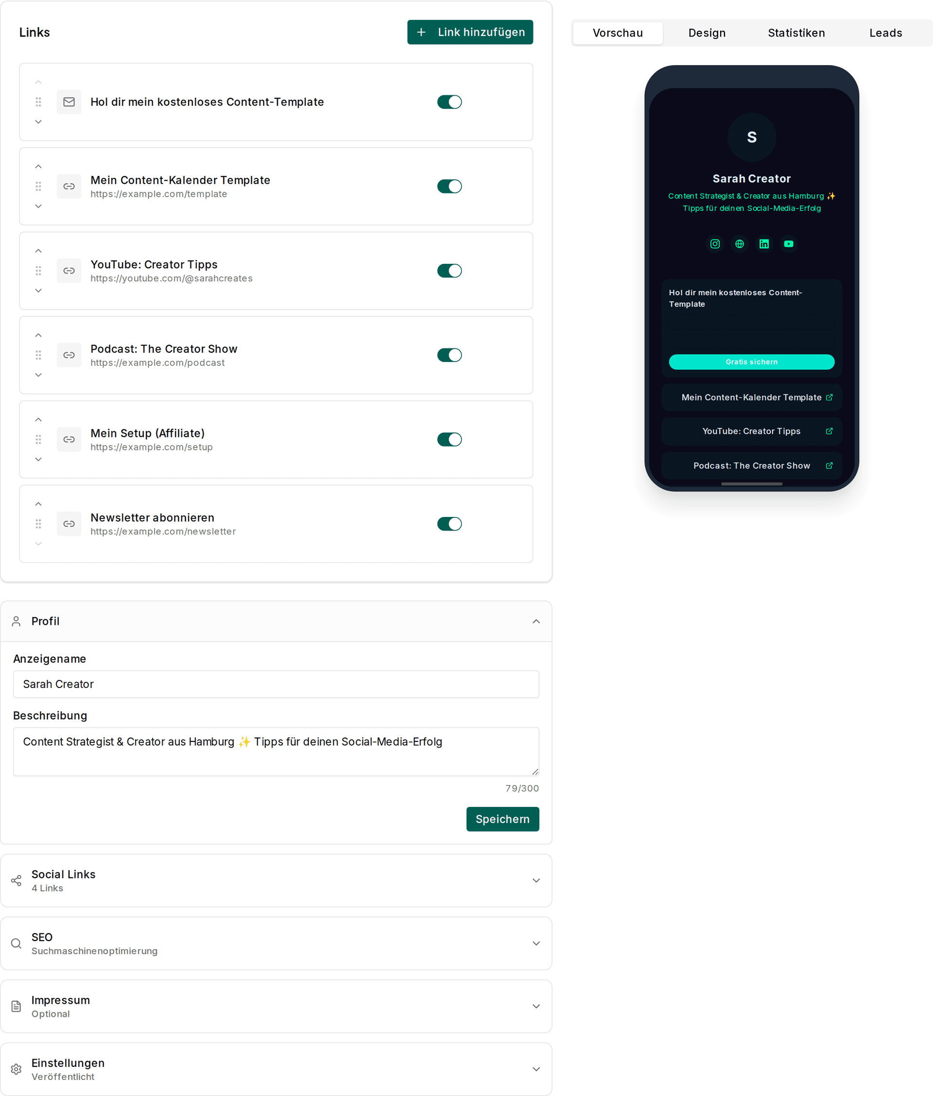 Link-in-Bio: Dein Hub auf impul.io