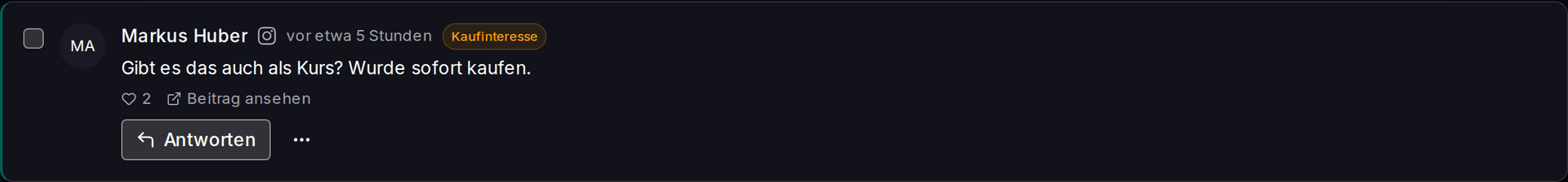 Ein Kommentar, der auf Antwort wartet
