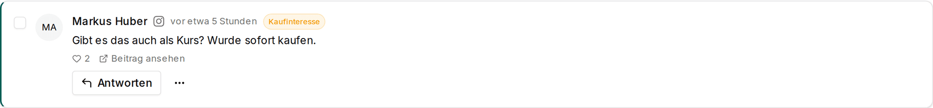 Ein Kommentar, der auf Antwort wartet