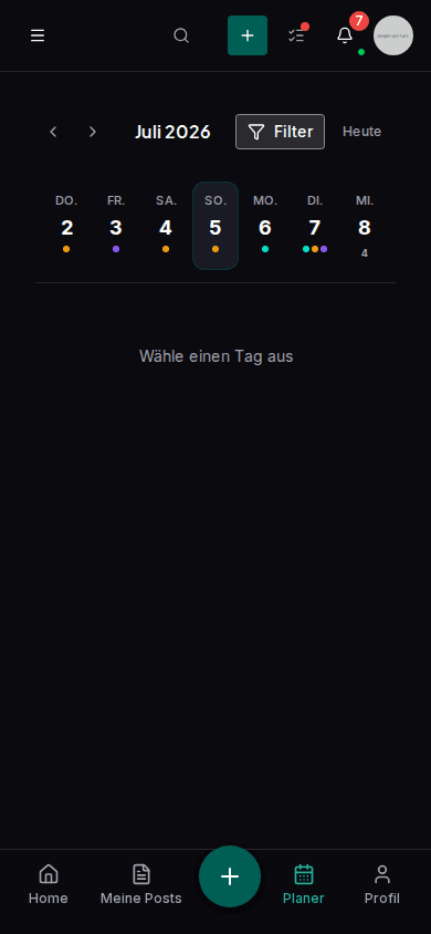 Kalender auf dem Handy