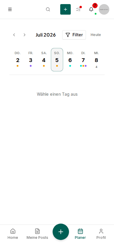 Kalender auf dem Handy